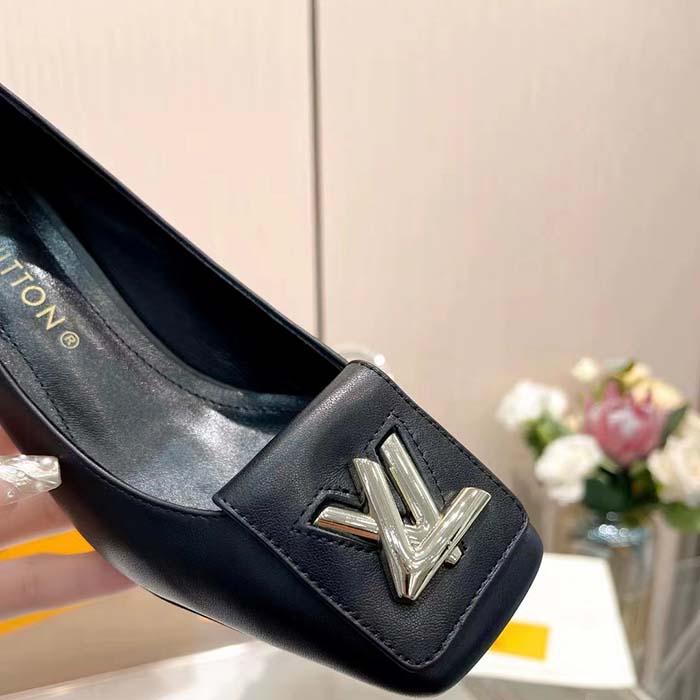 Louis Vuitton Women LV Shake Pump Black Calf Leather 5.5 CM Heel