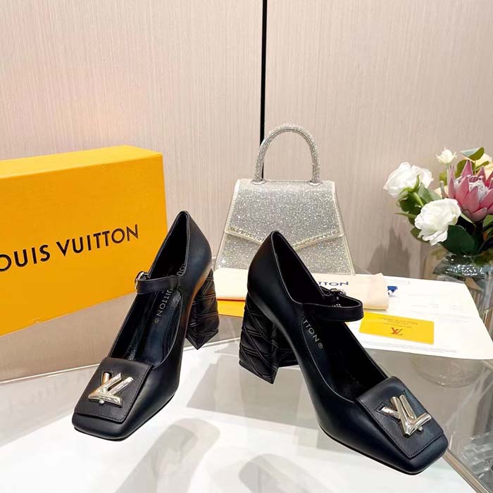 Louis Vuitton Women LV Shake Pump Black Calf Leather 9.5 CM Heel