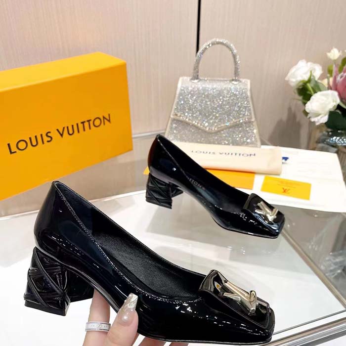Louis Vuitton Women LV Shake Pump Black Patent Calf Leather
