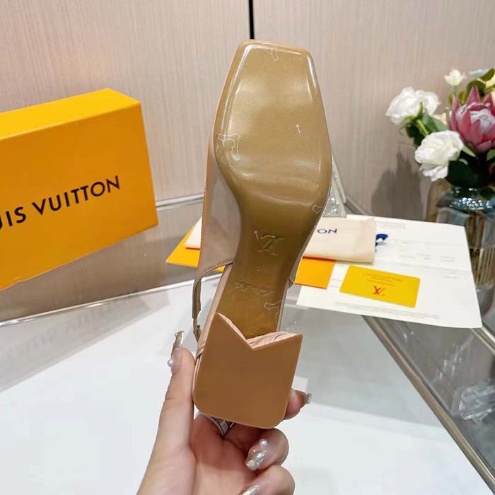 Louis Vuitton Women LV Shake Slingback Pump Beige Patent Calf Leather