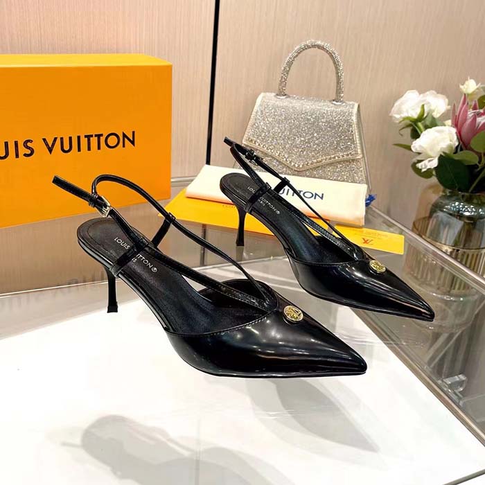 Louis Vuitton Women LV Stellar Slingback Pump Black Glazed Calf Leather 1ACLE0