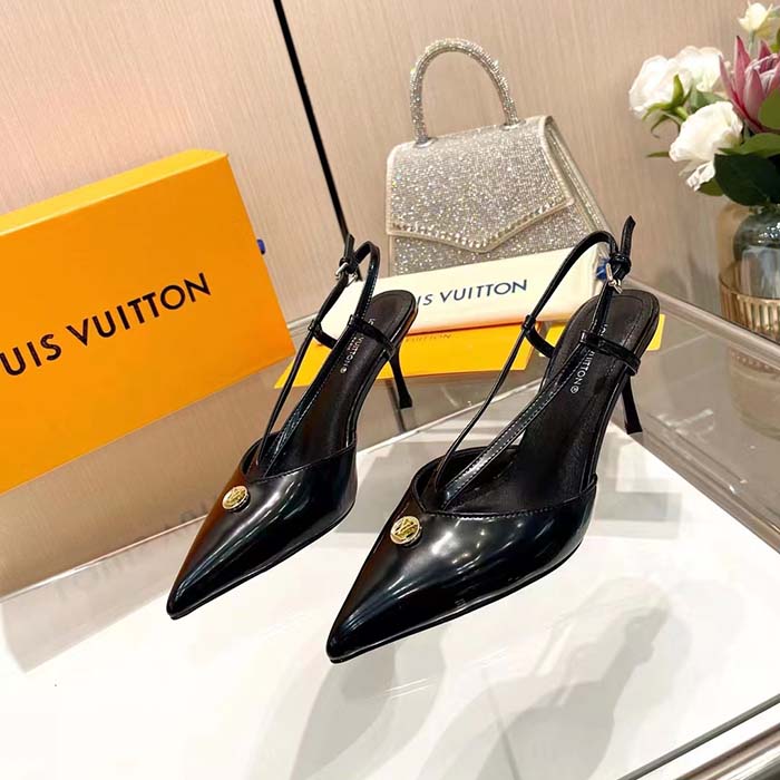 Louis Vuitton Women LV Stellar Slingback Pump Black Glazed Calf Leather 1ACLE0