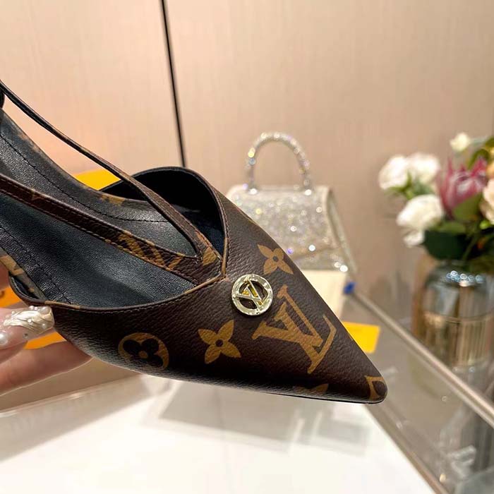 Louis Vuitton Women LV Stellar Slingback Pump Brown Monogram Canvas Low Heel