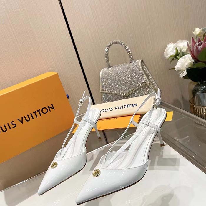Louis Vuitton Women LV Stellar Slingback Pump White Glazed Calf Leather