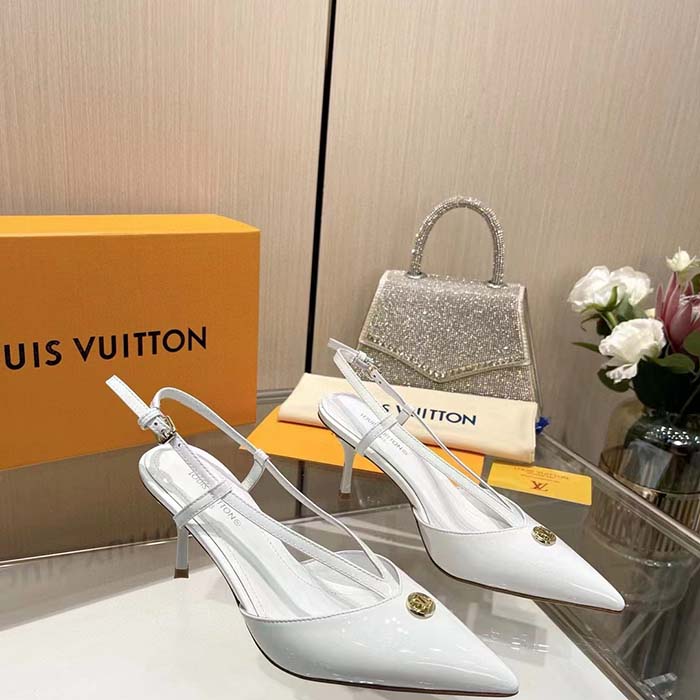 Louis Vuitton Women LV Stellar Slingback Pump White Glazed Calf Leather
