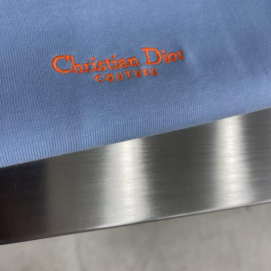 Dior CD Men Christian Dior Couture Relaxed-Fit T-Shirt Blue Cotton Jersey