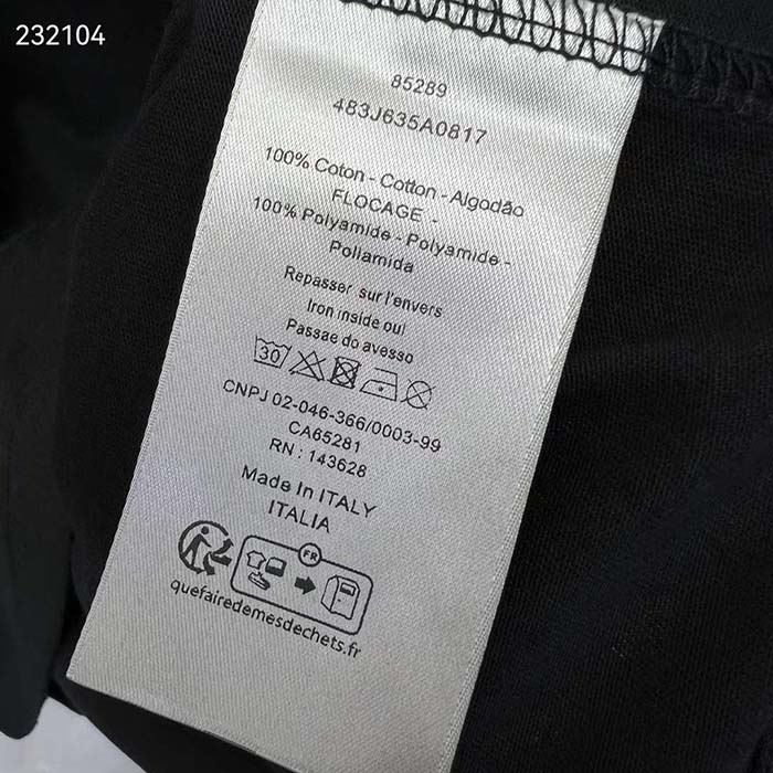 Dior CD Men Relaxed-Fit Bobby T-Shirt Black Slub Cotton Jersey