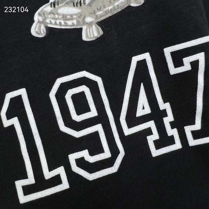 Dior CD Men Relaxed-Fit Bobby T-Shirt Black Slub Cotton Jersey