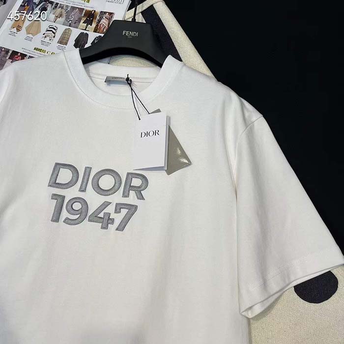 Dior CD Men Relaxed-Fit T-Shirt White Cotton Jersey