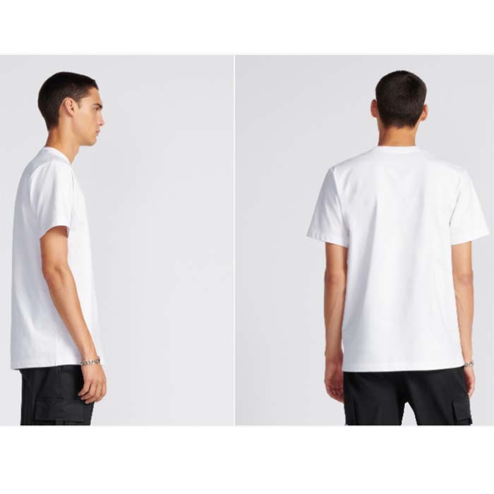 Dior CD Men Relaxed-Fit T-Shirt White Cotton Jersey