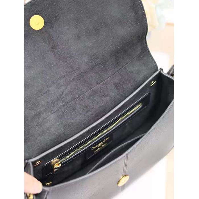 Dior CD Women Small CD Besace Bag Black Calfskin Leather