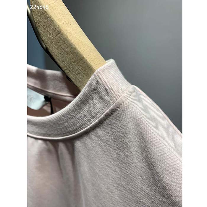 Dior Men CD Icon Relaxed-Fit T-Shirt Pink Organic Cotton Jersey
