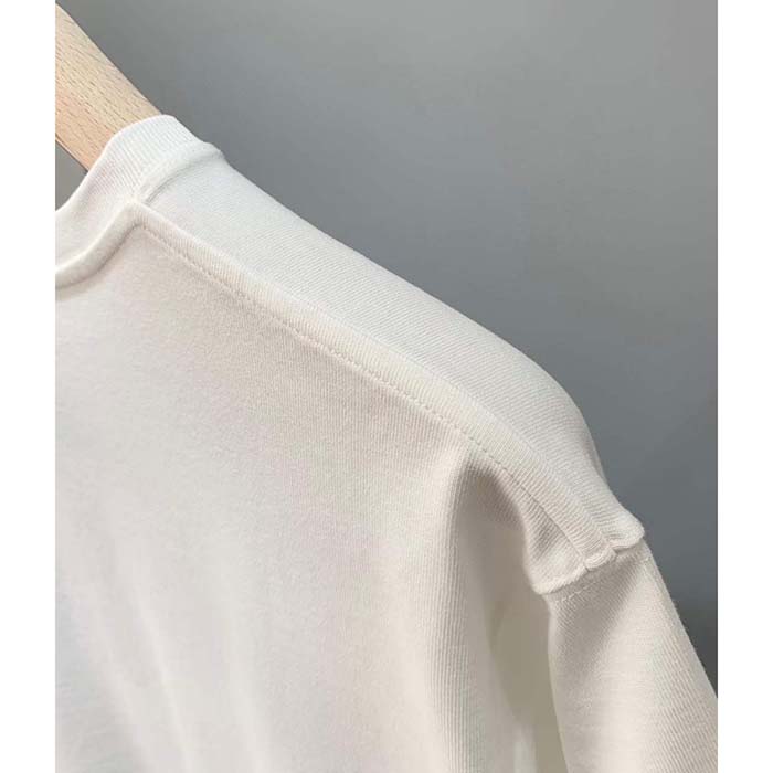 Dior Women CD Icon Relaxed-Fit T-Shirt White Cotton Jersey