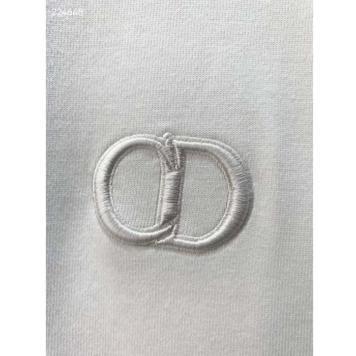 Dior Women CD Icon Relaxed-Fit T-Shirt White Cotton Jersey