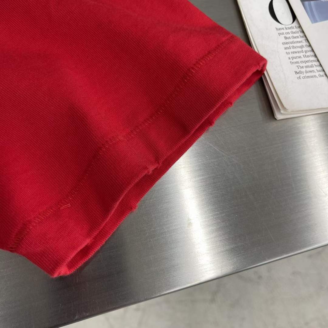 Dior Women CD Otani Workshop Relaxed-Fit T-Shirt Red Cotton Jersey
