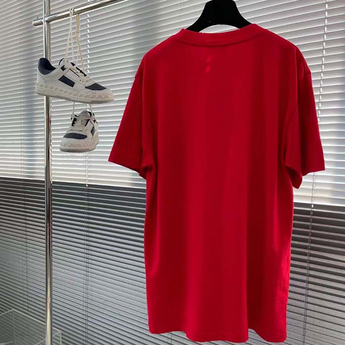 Dior Women CD Otani Workshop Relaxed-Fit T-Shirt Red Cotton Jersey