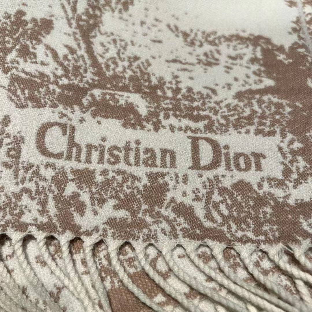 Dior Unisex CD Toile De Jouy Sauvage Scarf Rose Cashmere Wool