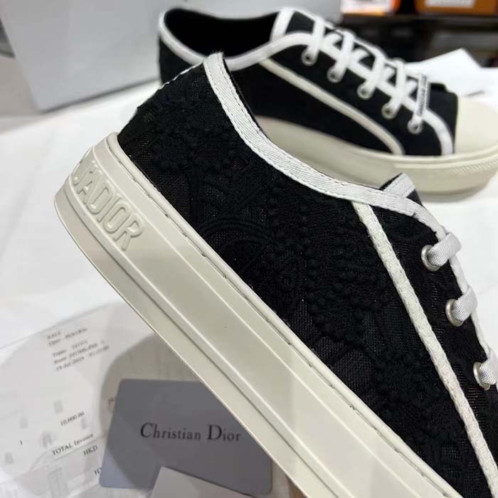 Dior Unisex CD Walk’N’Dior Platform Sneaker Black Cotton Canvas