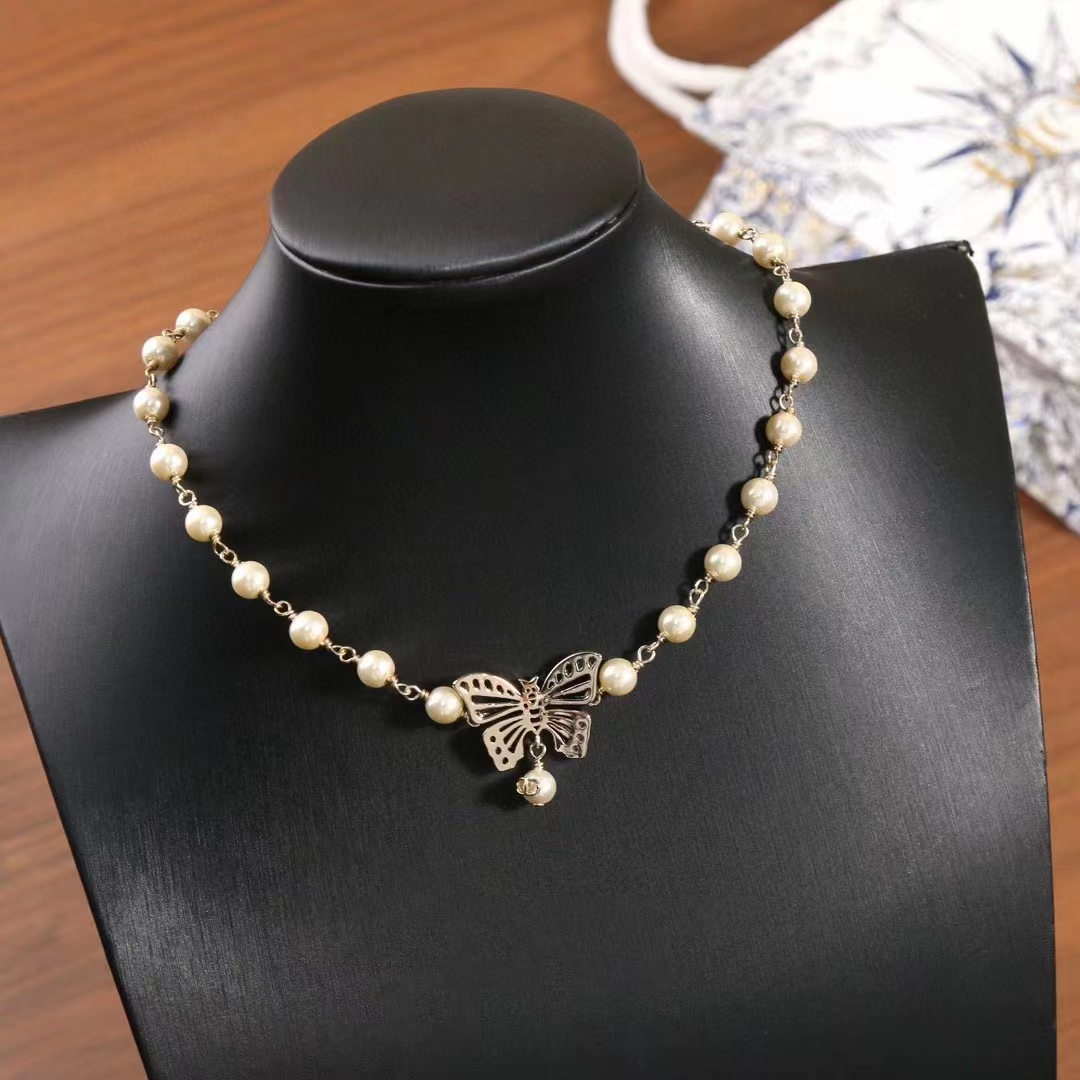 Dior Women CD Dior Métamorphose Short Necklace Chocker Metal Pearls