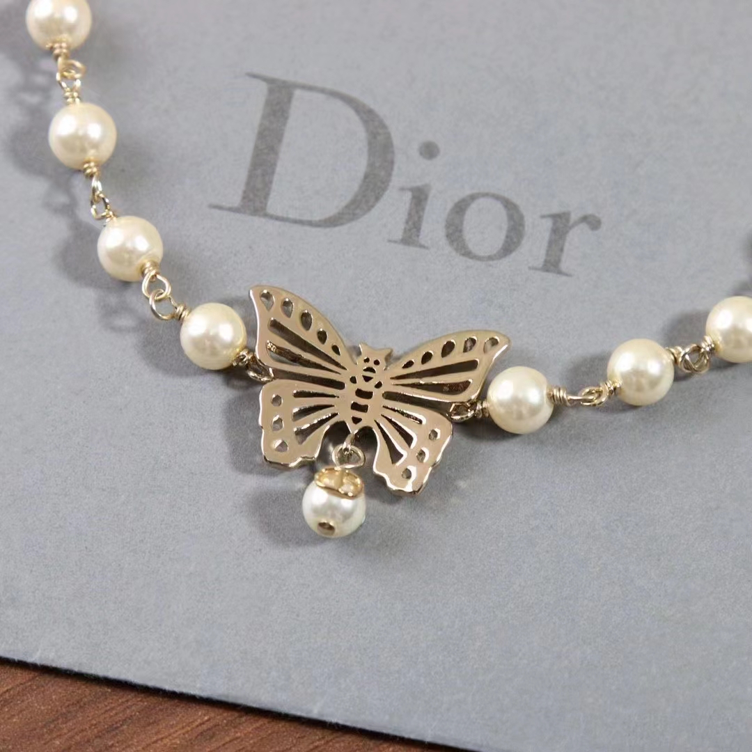 Dior Women CD Dior Métamorphose Short Necklace Chocker Metal Pearls