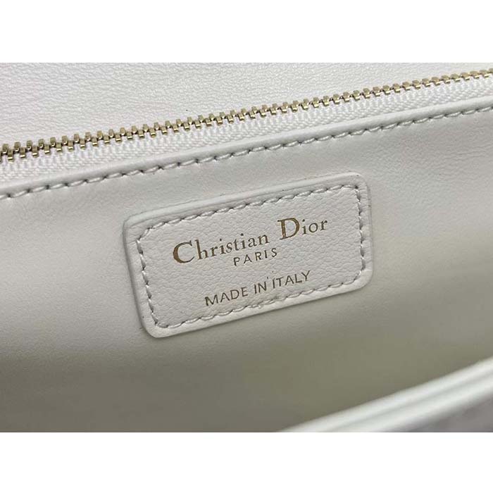 Dior Women CD Miss Dior Top Handle Bag Latte Cannage Lambskin