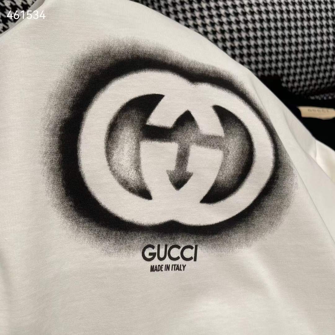 G*u*i gg women cotton jersey t-shirt crewneck dropped shoulder short sleeves