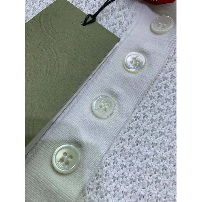 G*u*i gg women cotton lace polo t-shirt white short sleeves