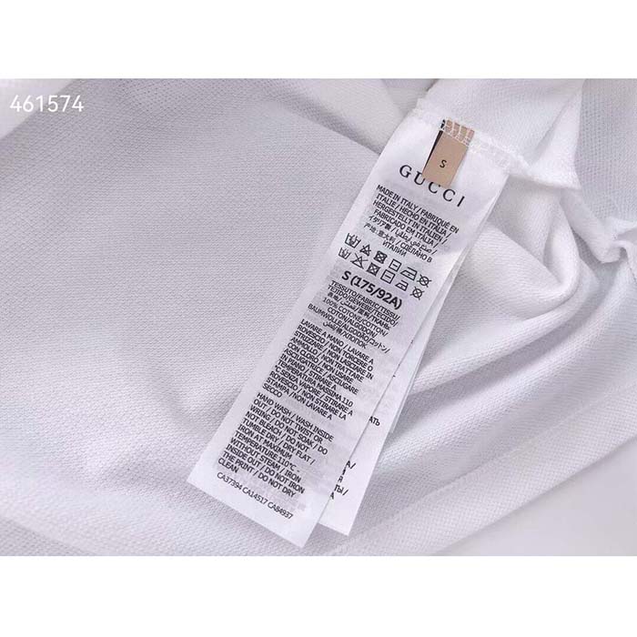 G*u*i women cotton piquet polo interlocking g white side vents short sleeves