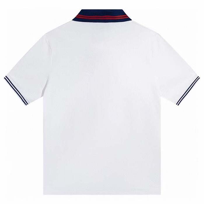G*u*i women cotton piquet polo interlocking g white side vents short sleeves
