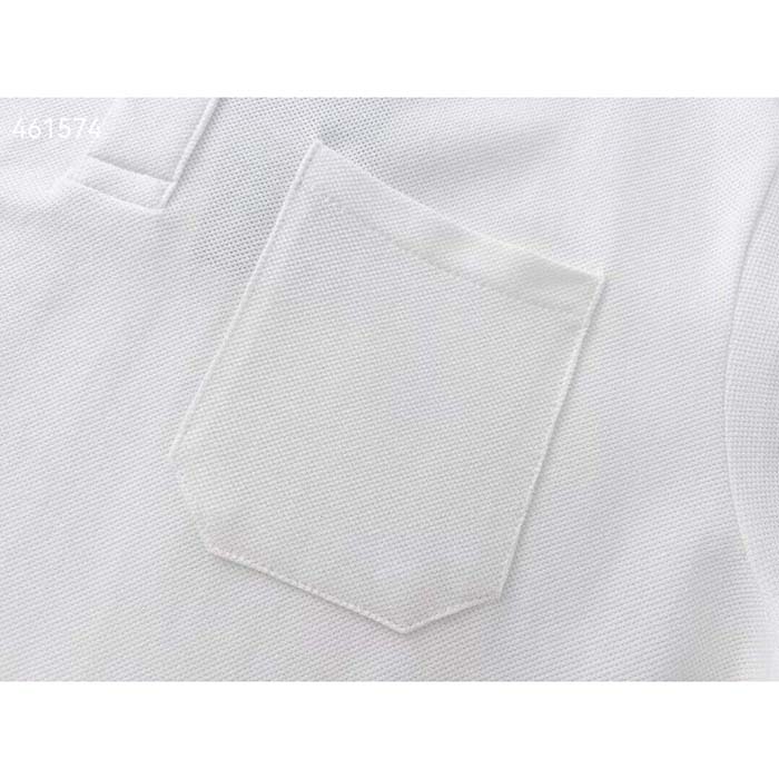 G*u*i women cotton piquet polo interlocking g white side vents short sleeves