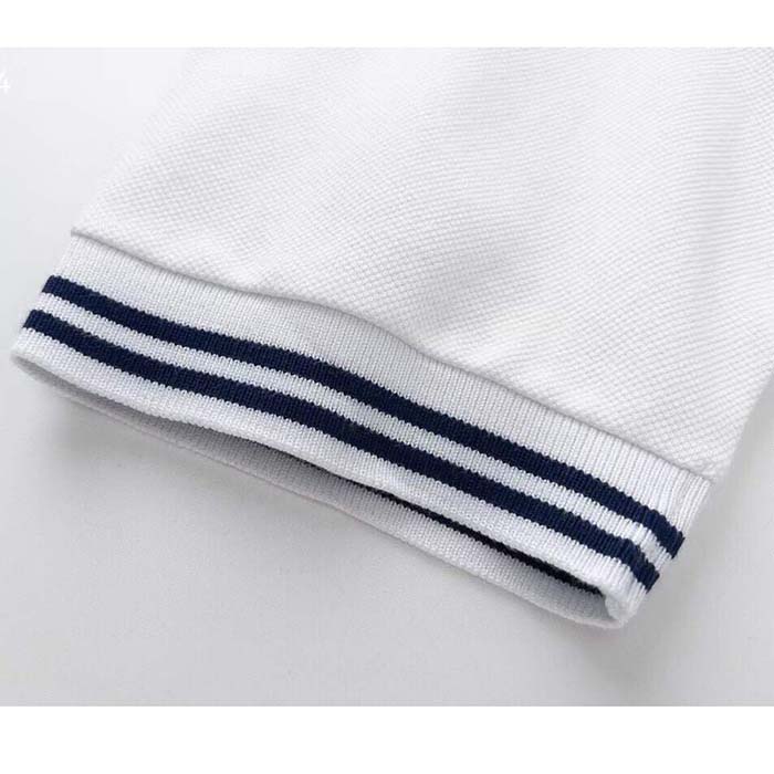 G*u*i women cotton piquet polo interlocking g white side vents short sleeves