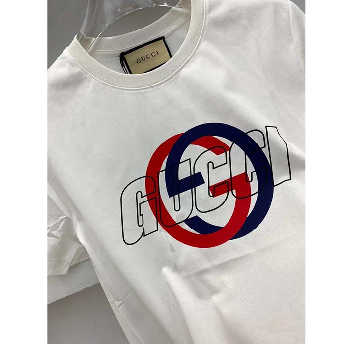 G*u*i men gg cotton jersey printed t-shirt crewneck short sleeves
