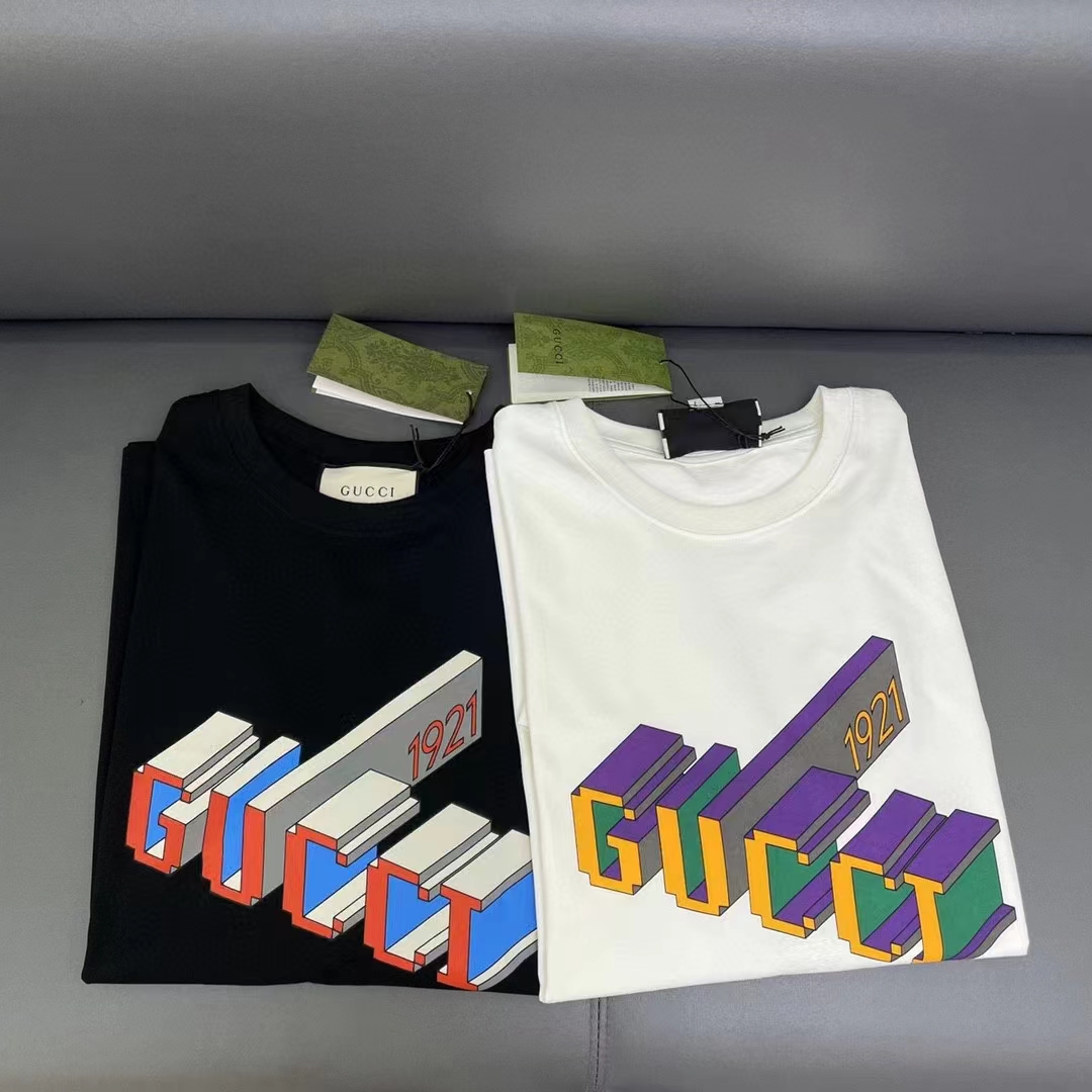 G*u*i men gg cotton jersey t-shirt black crewneck short sleeves