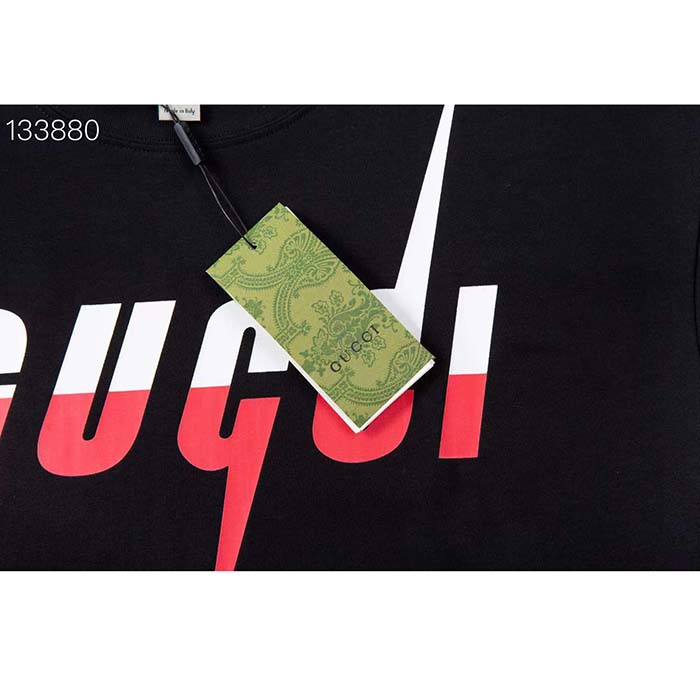 G*u*i men gg t-shirt G*u*i blade print black cotton jersey crewneck