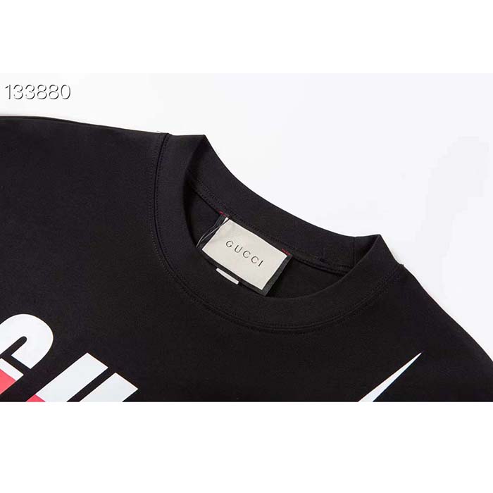 G*u*i men gg t-shirt G*u*i blade print black cotton jersey crewneck