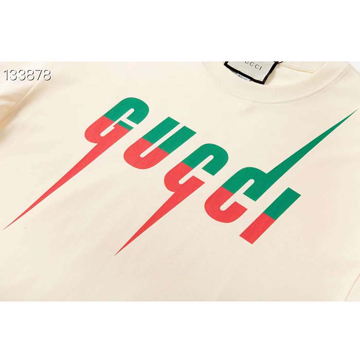 G*u*i women gg t-shirt G*u*i blade print white cotton jersey crewneck