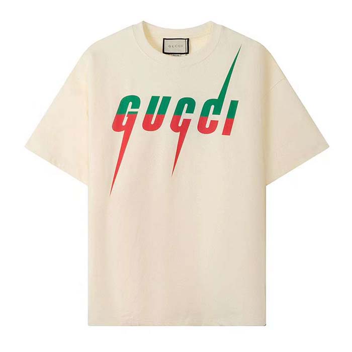 G*u*i women gg t-shirt G*u*i blade print white cotton jersey crewneck