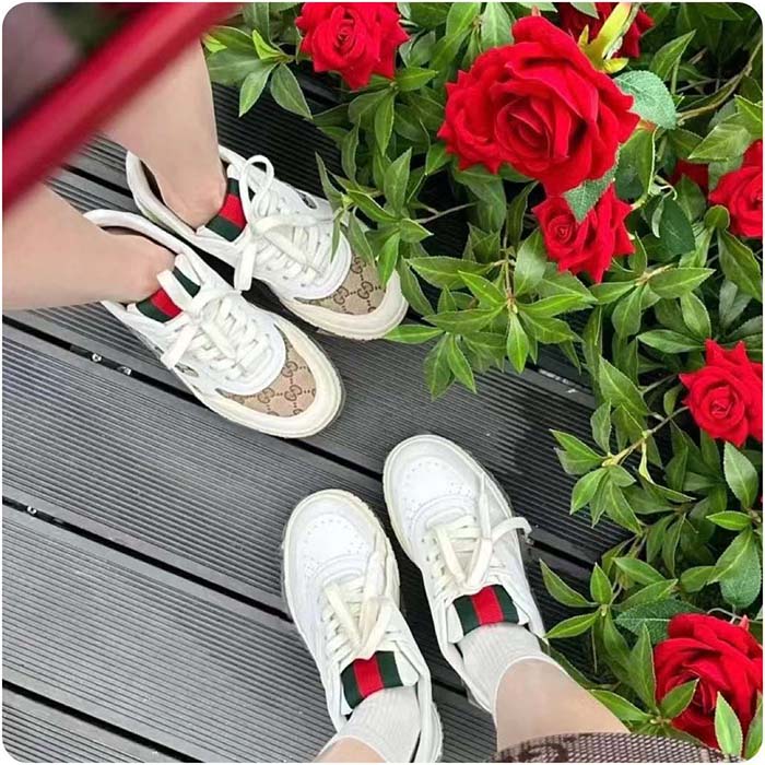 G*u*i unisex gg re-web sneaker script interlocking g low heel
