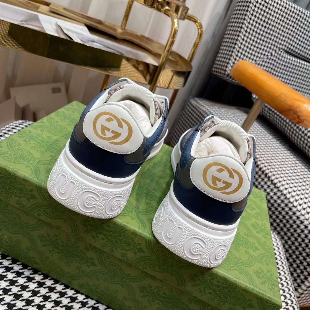 G*u*i unisex gg sneaker beige blue gg supreme canvas mid-heel