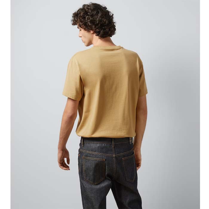 G*u*i men gg cotton jersey printed t-shirt camel crewneck short sleeves