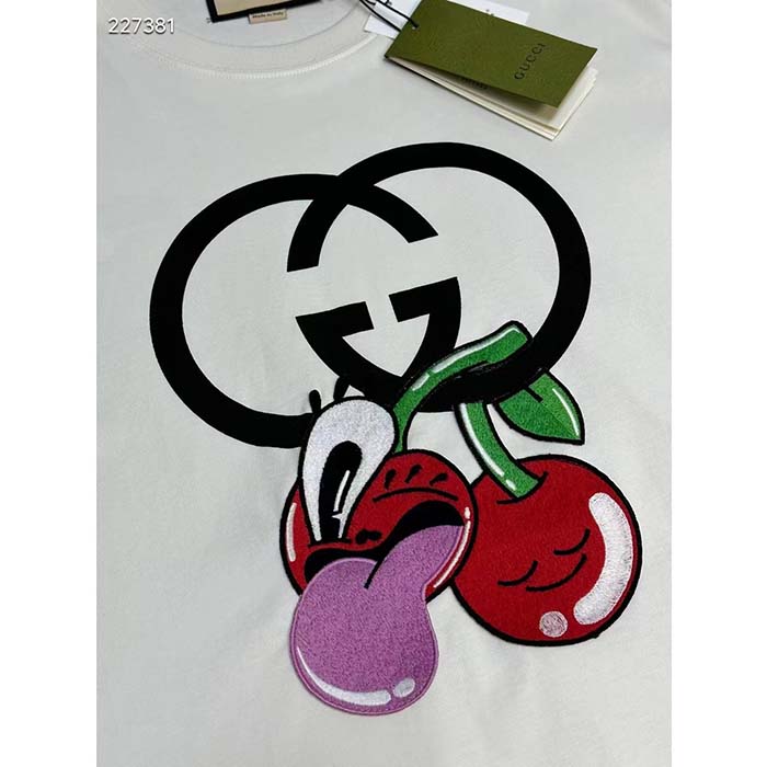 G*u*i men gg cotton jersey printed t-shirt crewneck short sleeves