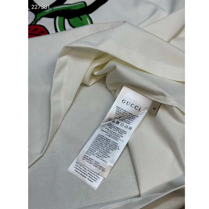 G*u*i men gg cotton jersey printed t-shirt crewneck short sleeves