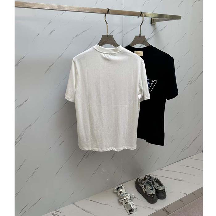 G*u*i men gg cotton jersey printed t-shirt crewneck short sleeves