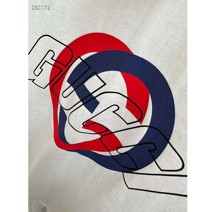 G*u*i men gg cotton jersey printed t-shirt crewneck short sleeves