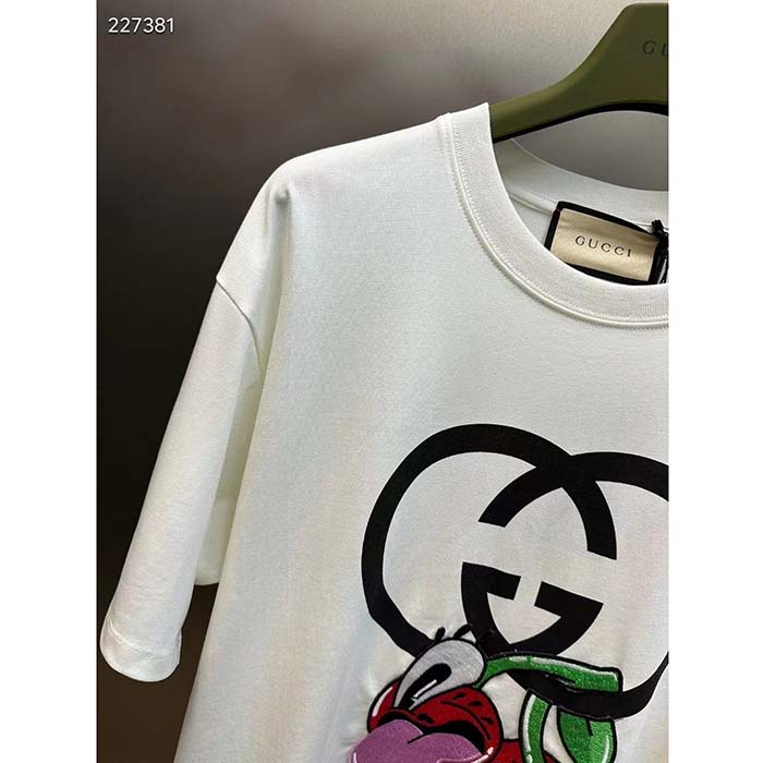 G*u*i men gg cotton jersey printed t-shirt crewneck short sleeves