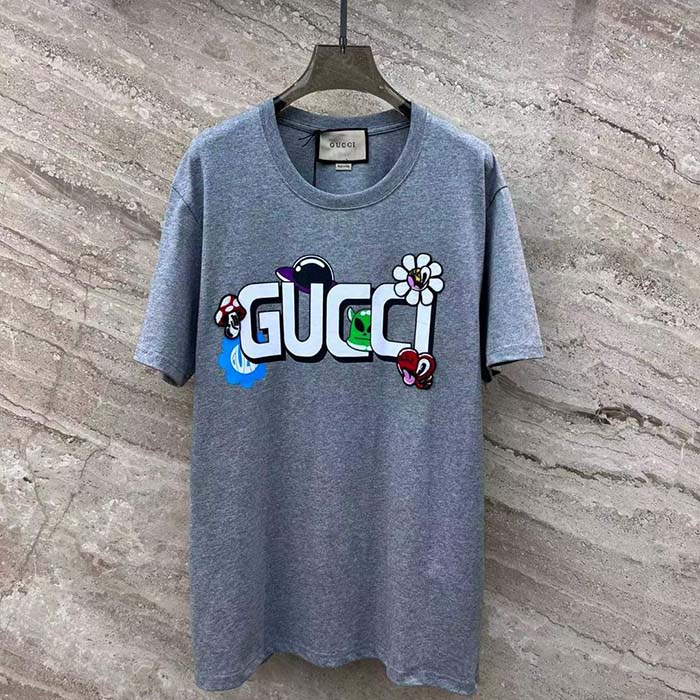 G*u*i women gg cotton jersey t-shirt G*u*i print crewneck short sleeves