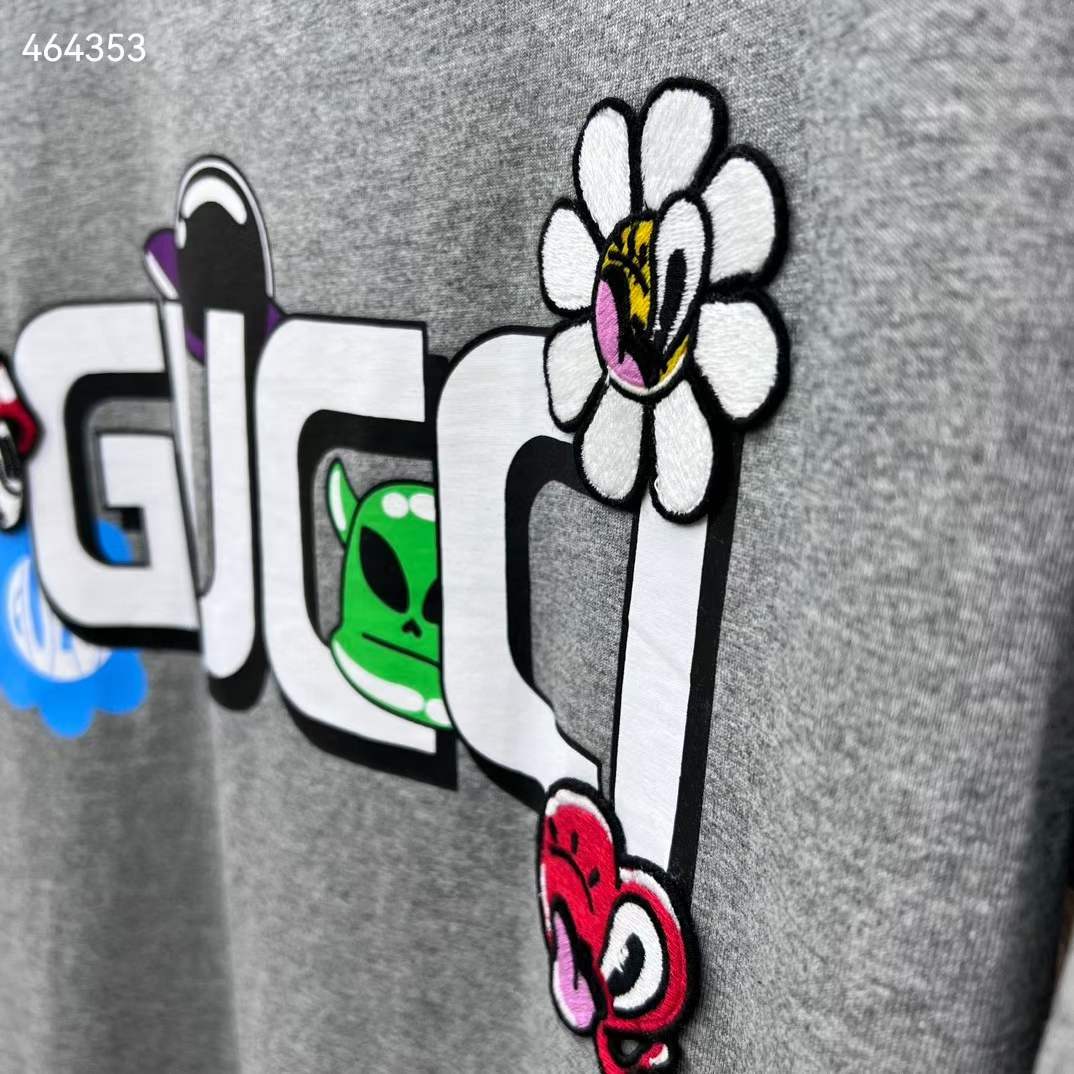 G*u*i women gg cotton jersey t-shirt G*u*i print crewneck short sleeves