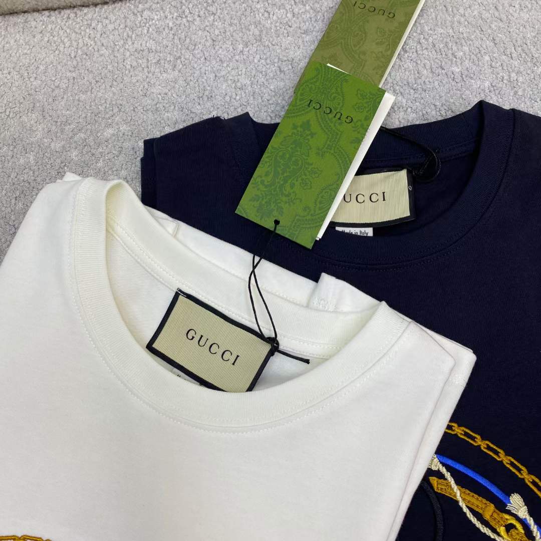 G*u*i women gg cotton jersey t-shirt interlocking g crystal crewneck