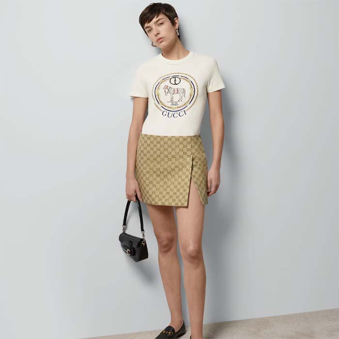 G*u*i women gg cotton jersey t-shirt interlocking g crystal crewneck