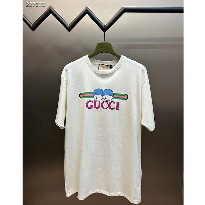 G*u*i women gg cotton jersey t-shirt print white crewneck short sleeves